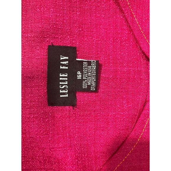 Vintage Leslie Fay Pink Two-Piece Dress Suit | Jacket & Sleeveless Dress US 16P - Picture 11 of 11